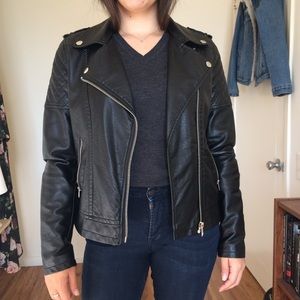 Black Leather Biker Jacket